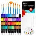 ARTKUNST 50-Piece Acrylic Paint Set | 36 Colors with Brushes & Canvas