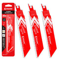 EZARC Carbide Reciprocating Saw Blade for Thick Metal, 150mm 8TPI, 3-Pack