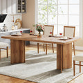 Tribesigns 63-inch Dining Table for 4-6, Farmhouse Kitchen Table with Large Tabletop, Rectangular Dinner Eating Table for Dining Room, Living Room - image 1