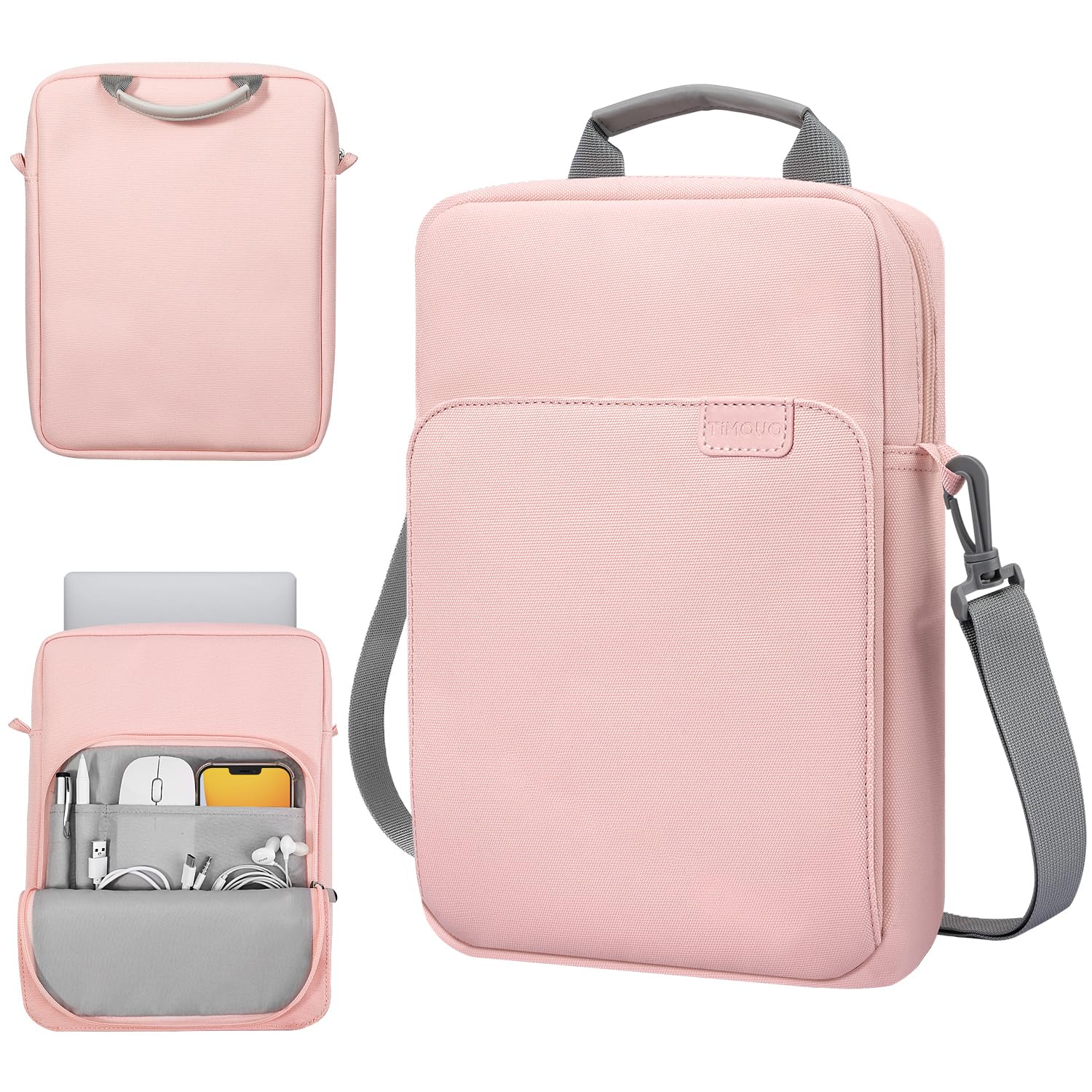 TiMOVO 9-11 Inch Tablet Sleeve Bag with Shoulder Strap - Pink