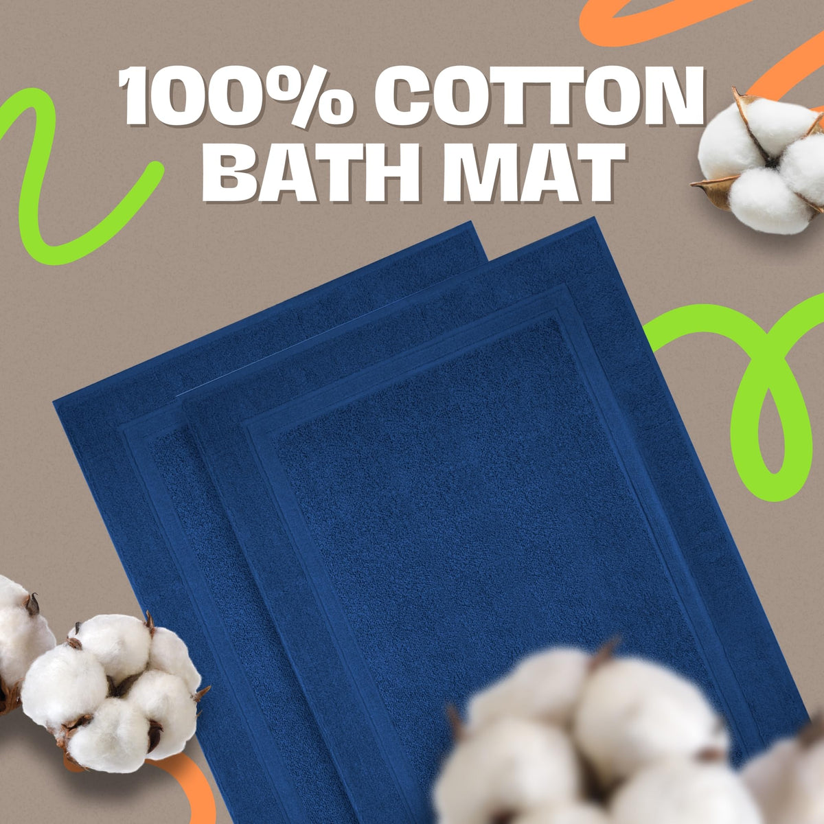 Infinitee Xclusives Cotton Bath Mat 86 x 55 cm - Bathroom Mat - 2-Pack