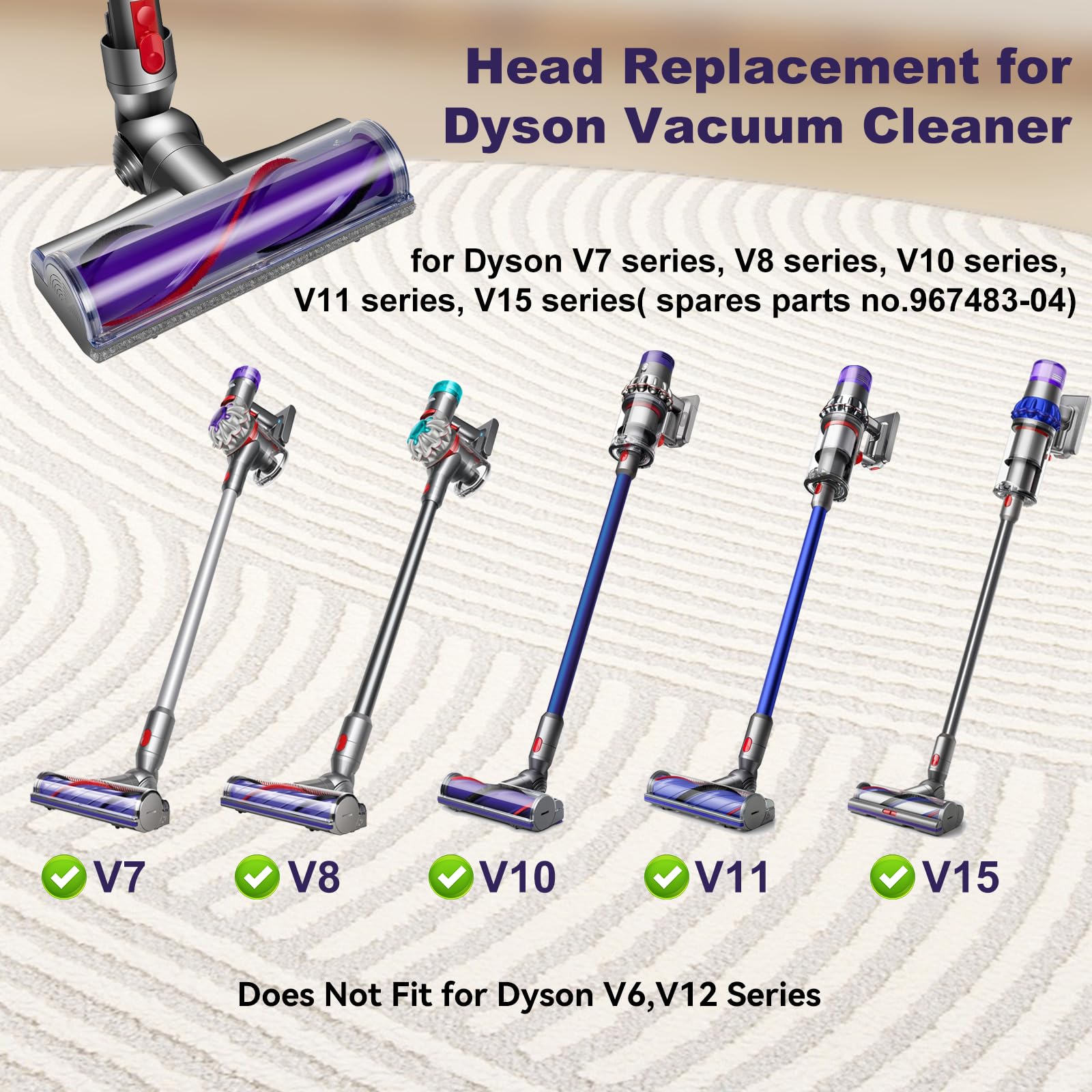 SHUOMAO Turbine Motorhead Floor Brush for Dyson V7 V8 V10 V11 V15