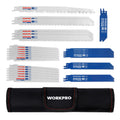 WORKPRO 32-Piece Reciprocating Saw Blade Set for Wood & Metal with Pouch