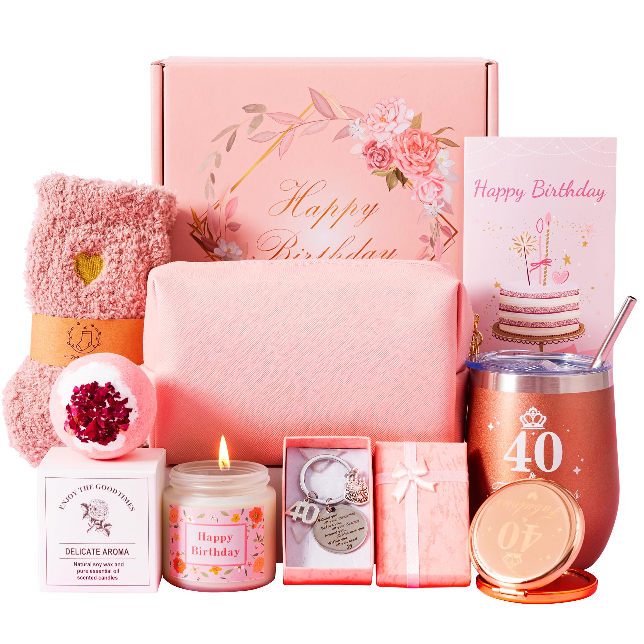 Jolof Store 40th Birthday Gift Hamper for Women – 9pc Pamper Box Set