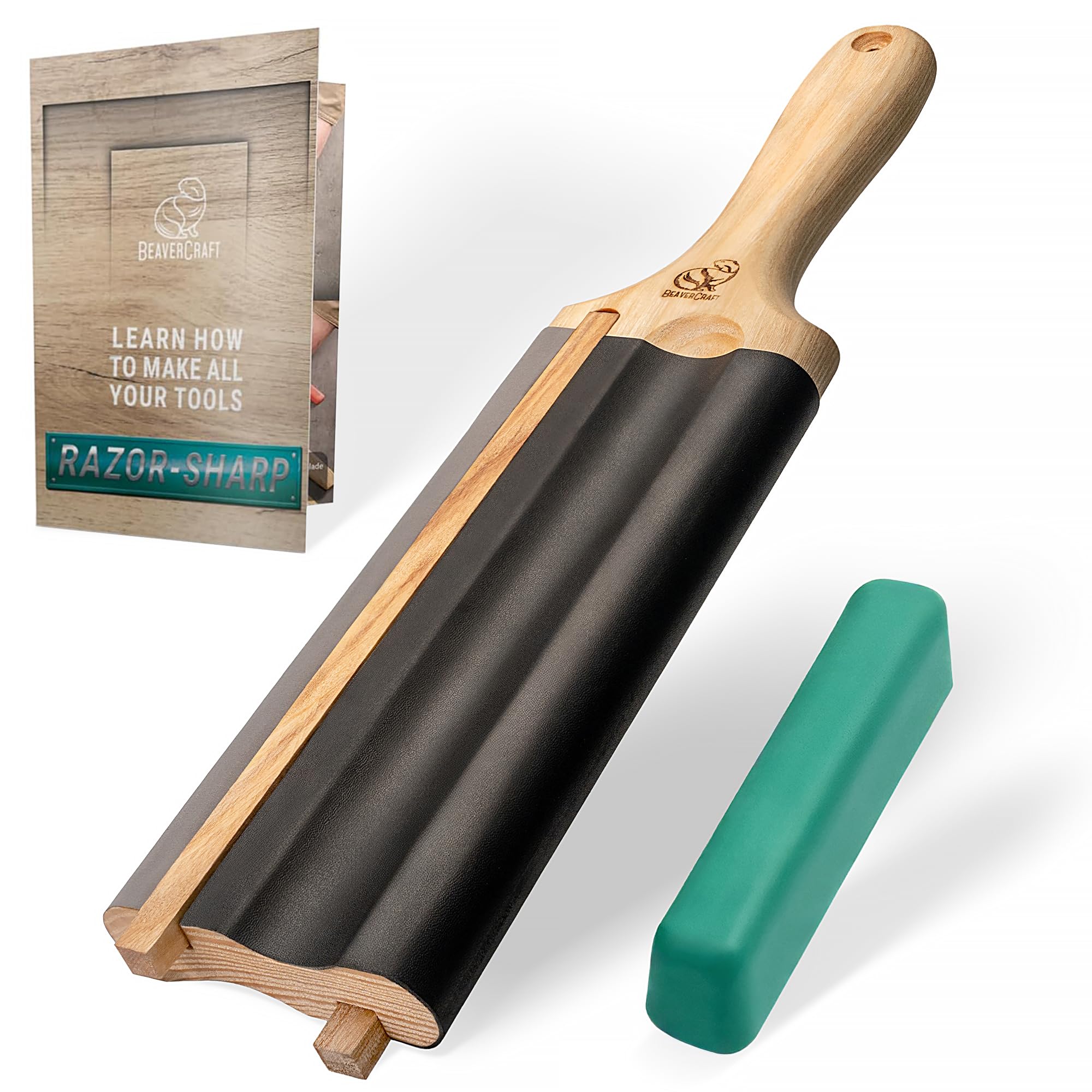 BeaverCraft LS5P1 Wood Carving Strop Kit – Leather Paddle Sharpener