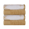 Jolof Store Cotton Bath Towel Set of 4 – Highly Absorbent Marble Design