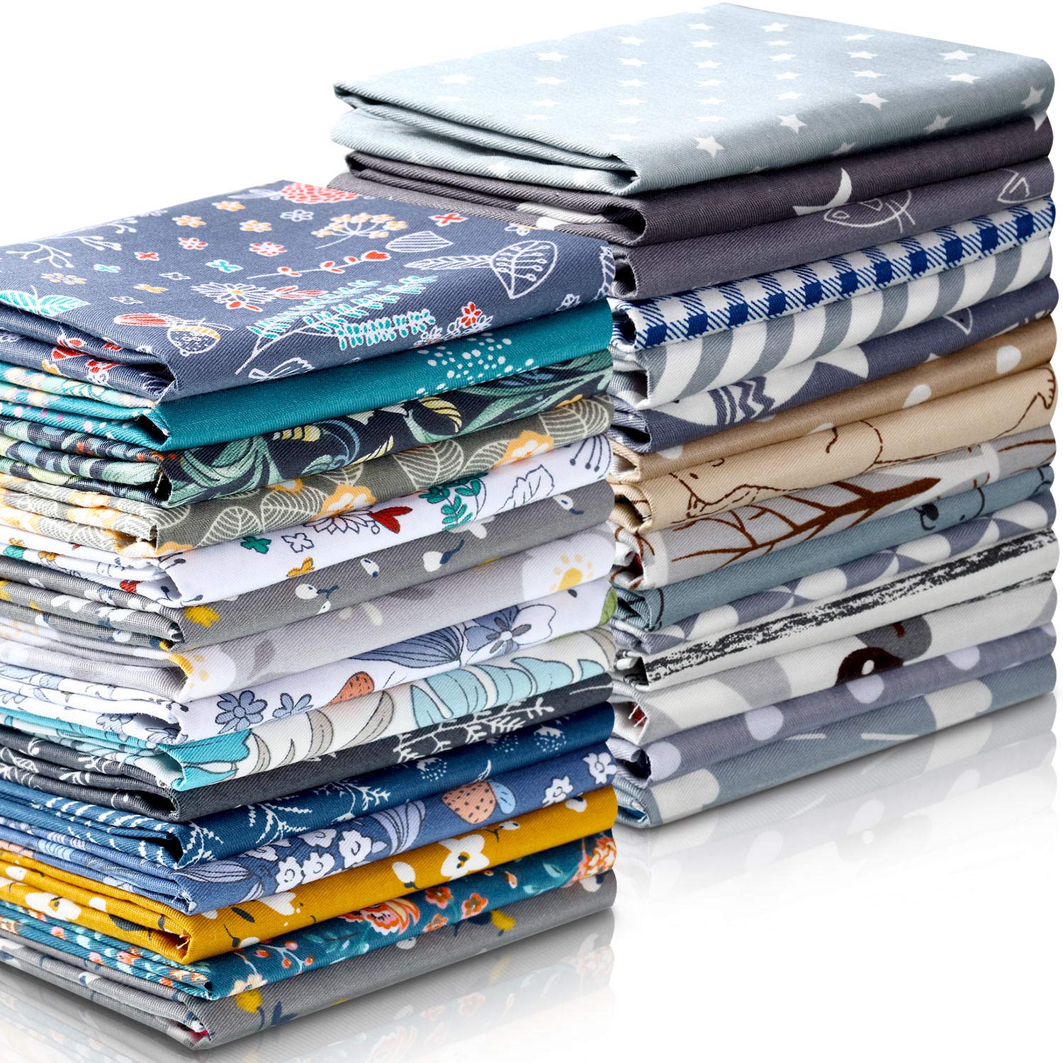30pc Cotton Fabric Squares – 10x10 Floral Quilting Bundles