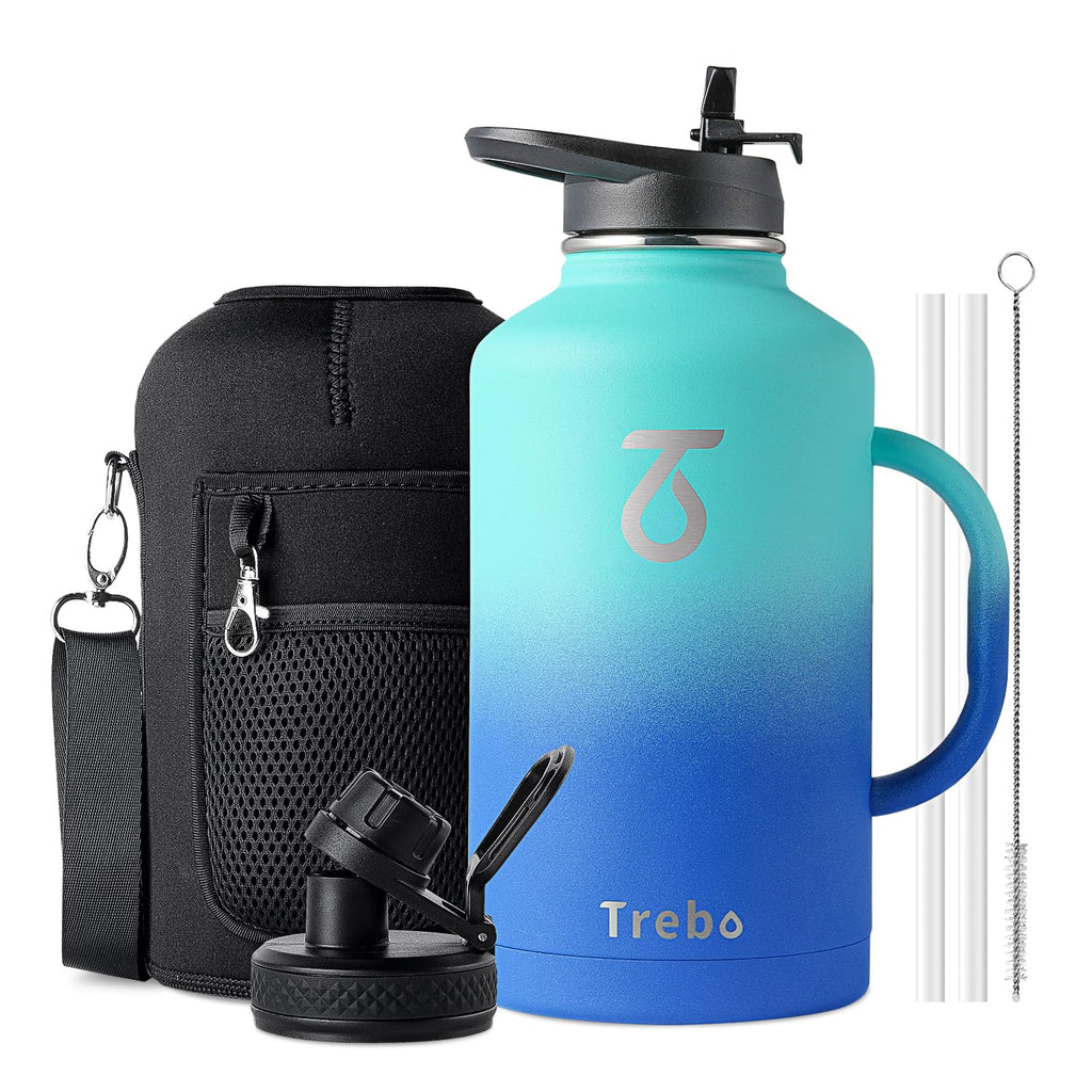 Trebo 2L Insulated Water Bottle | Stainless Steel Wide Mouth – Blue