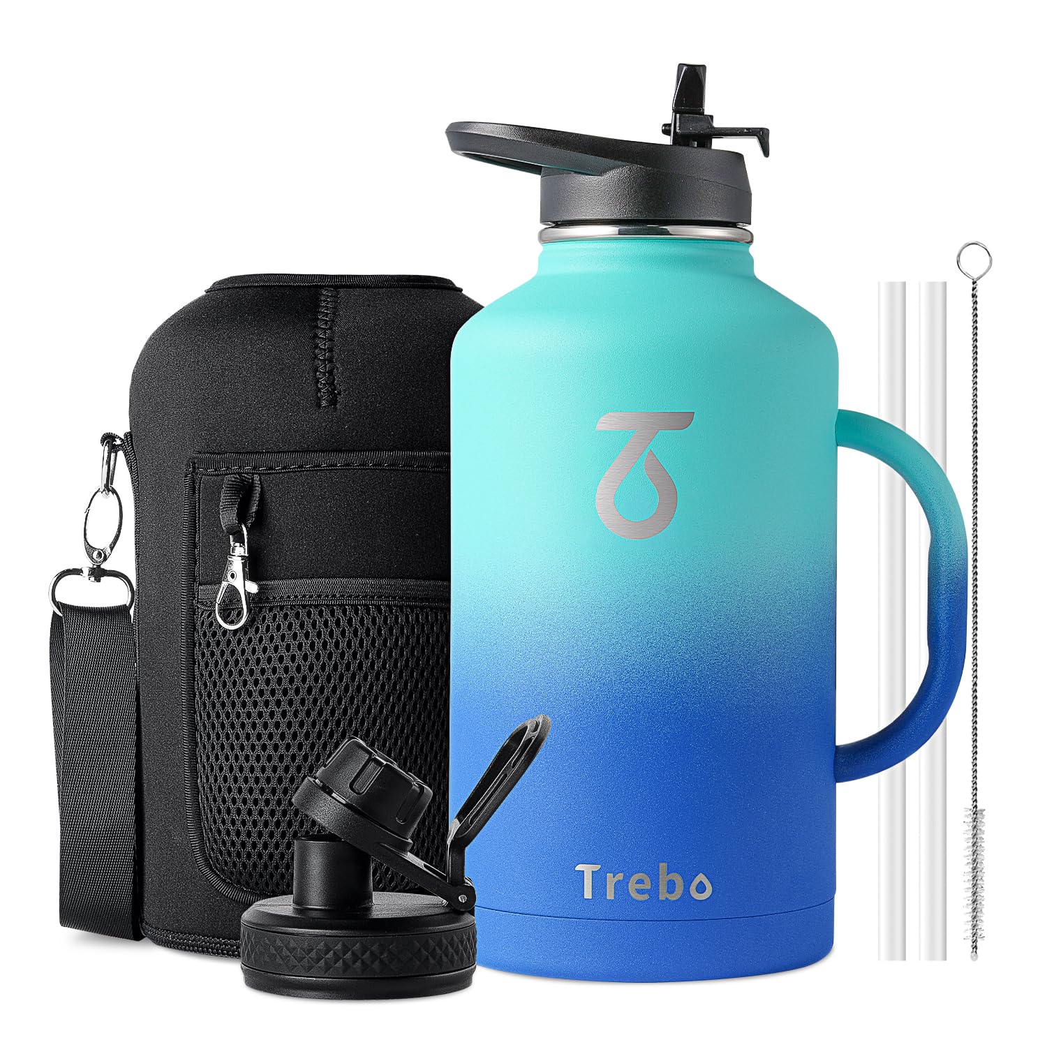 Trebo 2L Insulated Water Bottle | Stainless Steel Wide Mouth – Blue