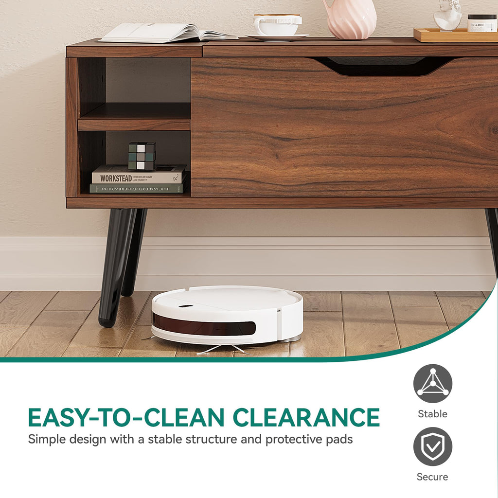 YITAHOME Lift Top Coffee Table with Hidden Compartment, Adjustable Storage Shelf, Spring Lifter, Coffee Table with Storage for Living Room - image 3
