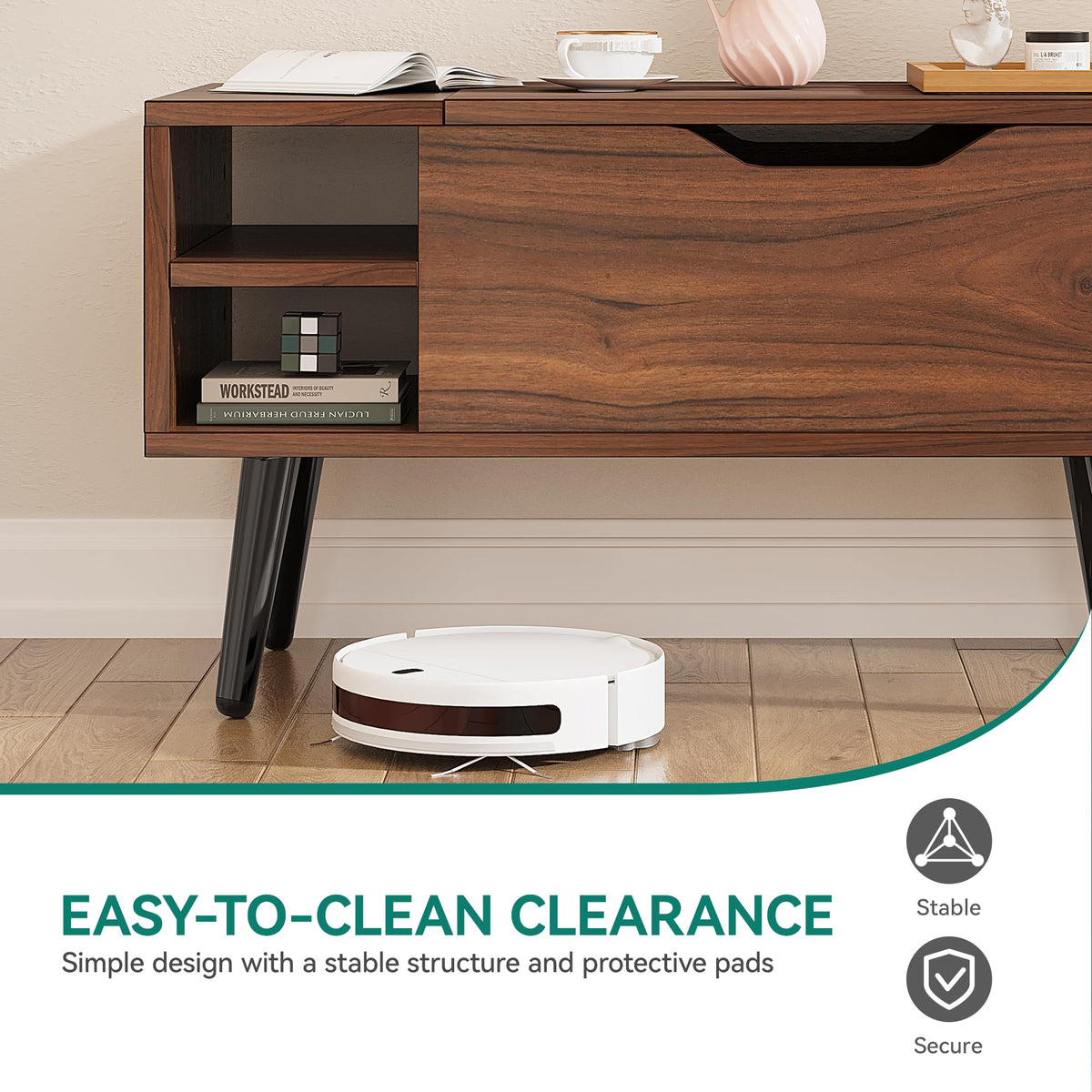 YITAHOME Lift Top Coffee Table with Hidden Compartment, Adjustable Storage Shelf, Spring Lifter, Coffee Table with Storage for Living Room - image 3