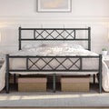 Yaheetech King Metal Bed Frame – Industrial Slatted Foundation, Black