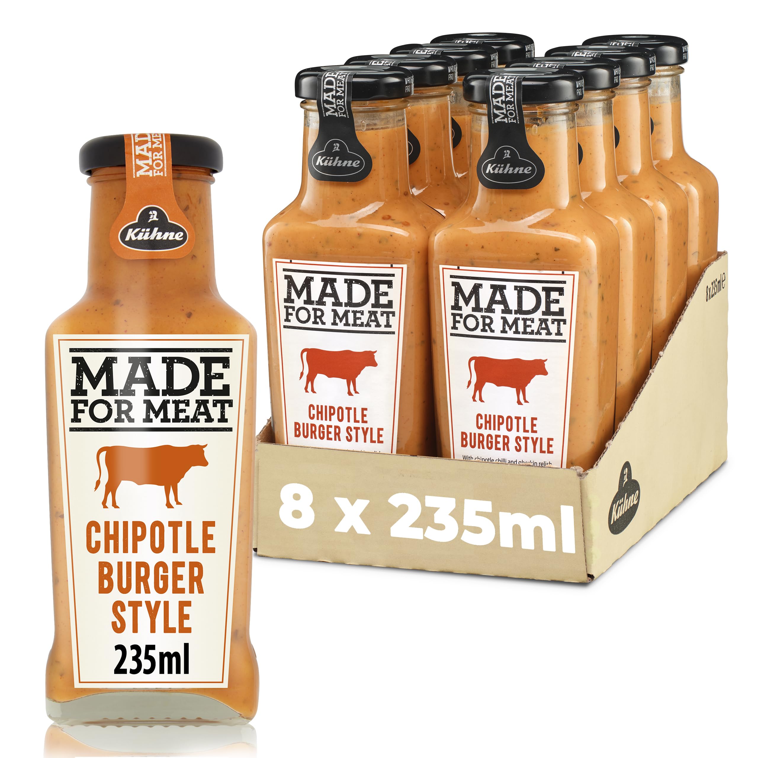 Kuhne Made for Meat Chipotle Burger Sauce - 235ml (Pack of 8)