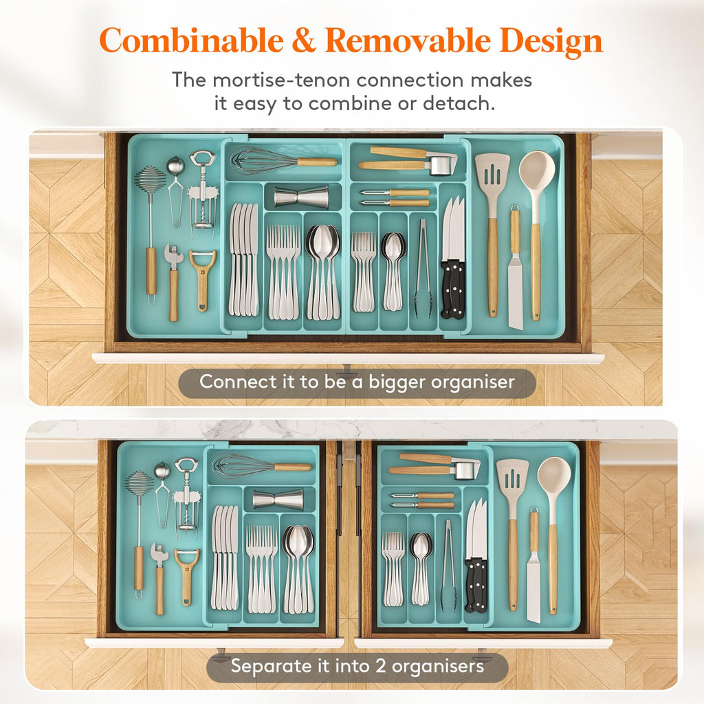 Lifewit Extra Large Cutlery Drawer Organiser | Expandable Utensil Tray