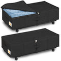 Huquter Underbed Storage on Wheels | 2-Pack 50L Foldable Metal Bins