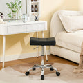 FIRAVOE Office Stool with Wheels 136 kg Capacity Adjustable Height 43.5–54.5 cm Black Faux Leather Workbench Stool - image 1