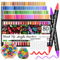 Funnasting 80 Colors Acrylic Paint Pens | Dual Tip Fine & Brush Markers