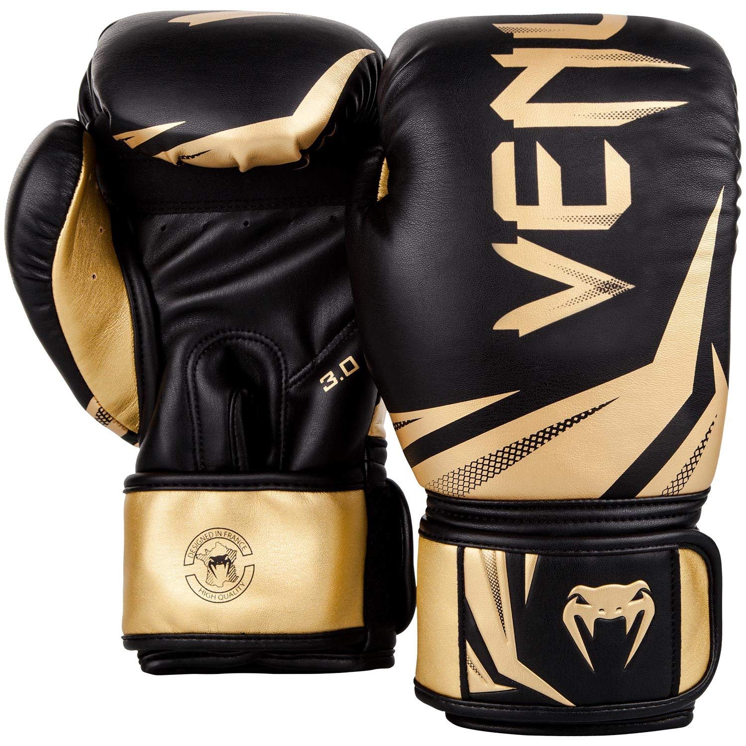 Venum Challenger 3.0 Boxing Gloves – 12 Oz Triple Density Foam – Black/Gold