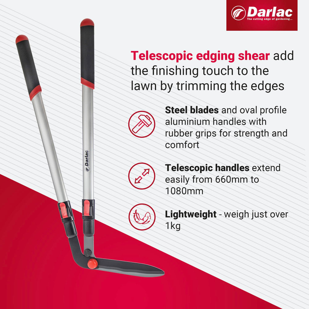 Darlac Telescopic Edging Shears – Extendable Handle Lawn Grass Trimmers