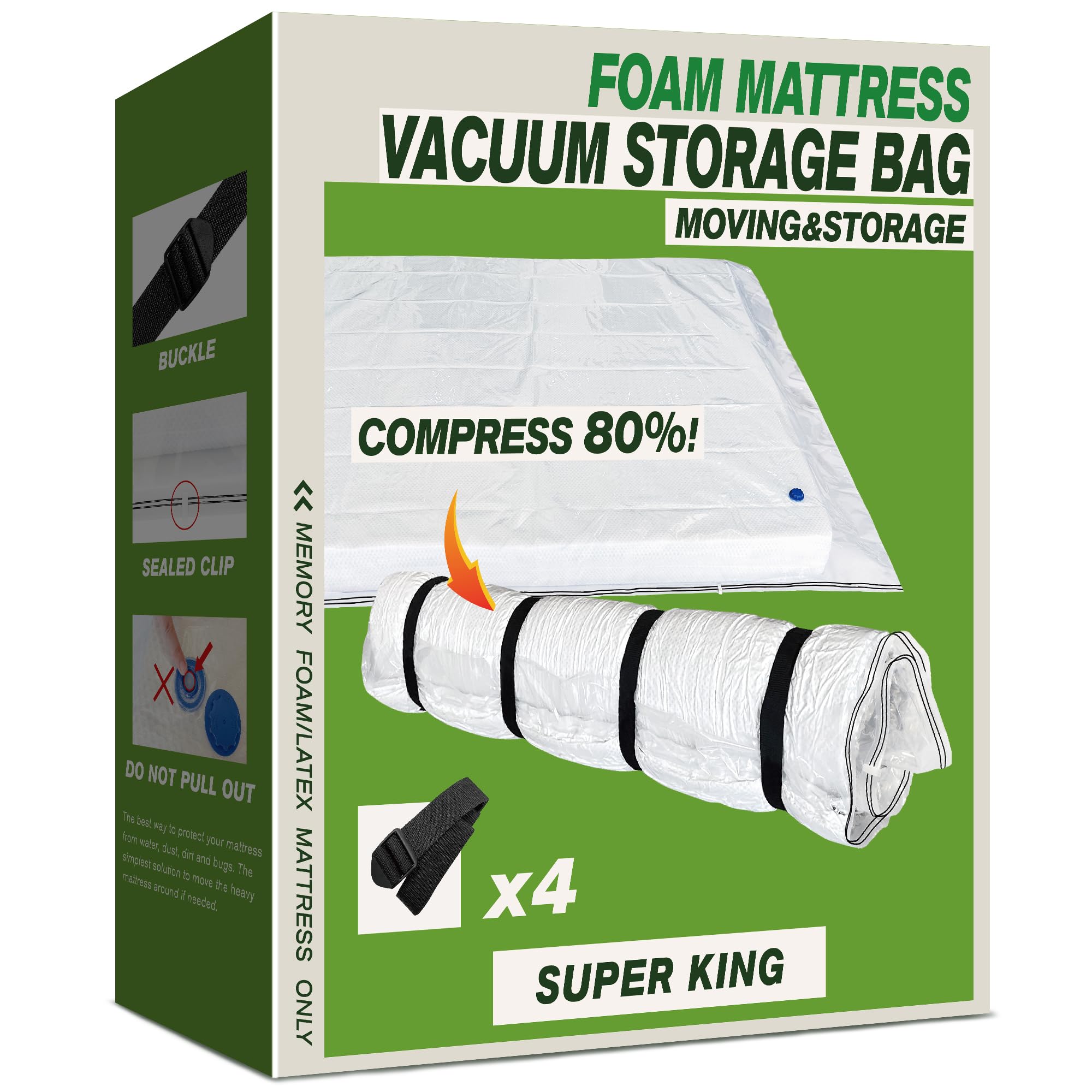 Oumaru Mattress Vacuum Bag for Moving | Super King Memory Foam Seal