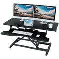 Lubvlook Standing Desk Converter | 37.4" Sit Stand Riser with Keyboard Tray