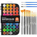 Shuttle Art Watercolour Paint Set - 48 Colours with 13 Brushes for Beginners