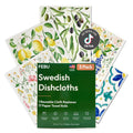 FEBU Swedish Dishcloths – 5 Pack Reusable Cellulose Sponge Cloths