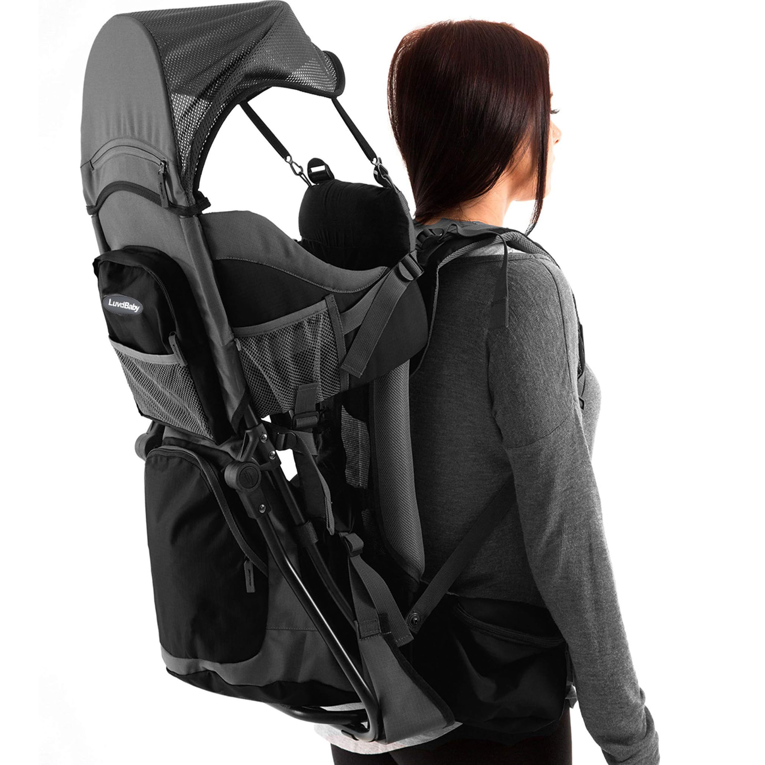 Hiking Baby Carrier Backpack with Sun Hood & Rain Cover