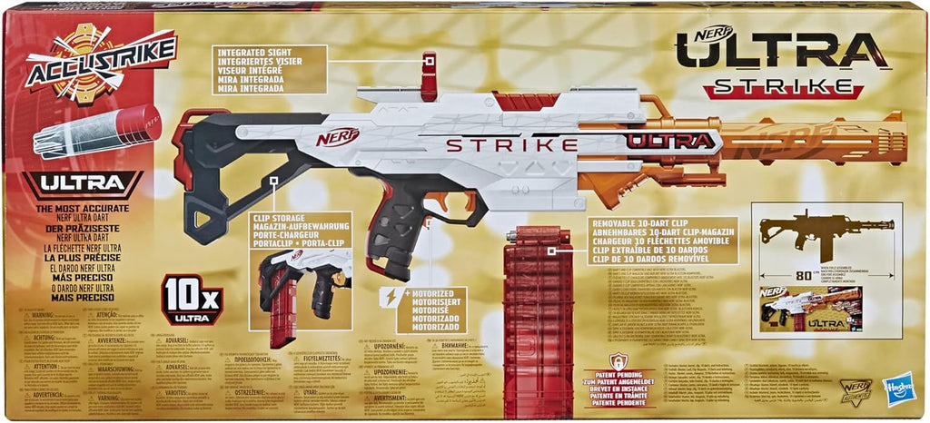 Nerf Ultra Strike Motorized Blaster | 10-Dart Clip-Fed Toy with AccuStrike