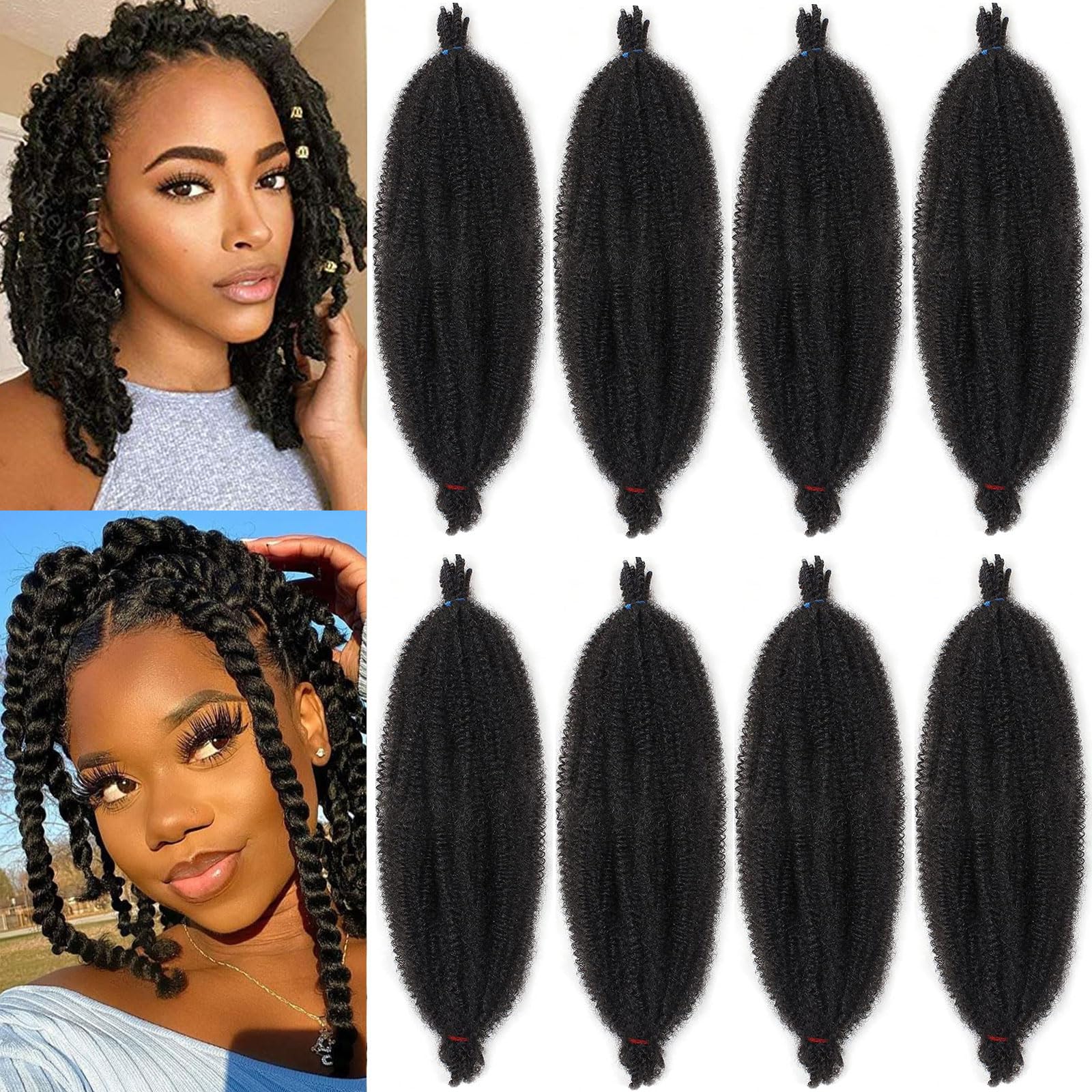 Xtrend 12 Inch Afro Twist Hair | 8-Pack Pre-Separated Spring Twist Synthetic