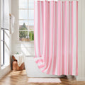 Ohocut Pink Vertical Striped Shower Curtain | Waterproof Polyester Fabric