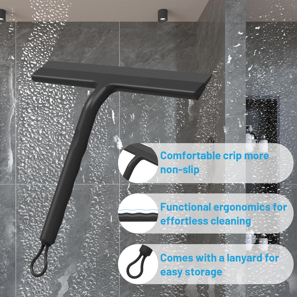 Shower Squeegee, Window Squeegee for Shower Doors with Hook - image 3