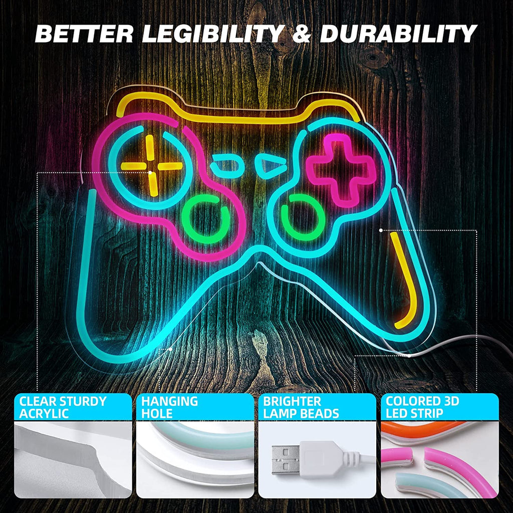 Eufrozy Gaming Neon Sign | Dimmable LED Wall Decor for Gamers & Bedrooms
