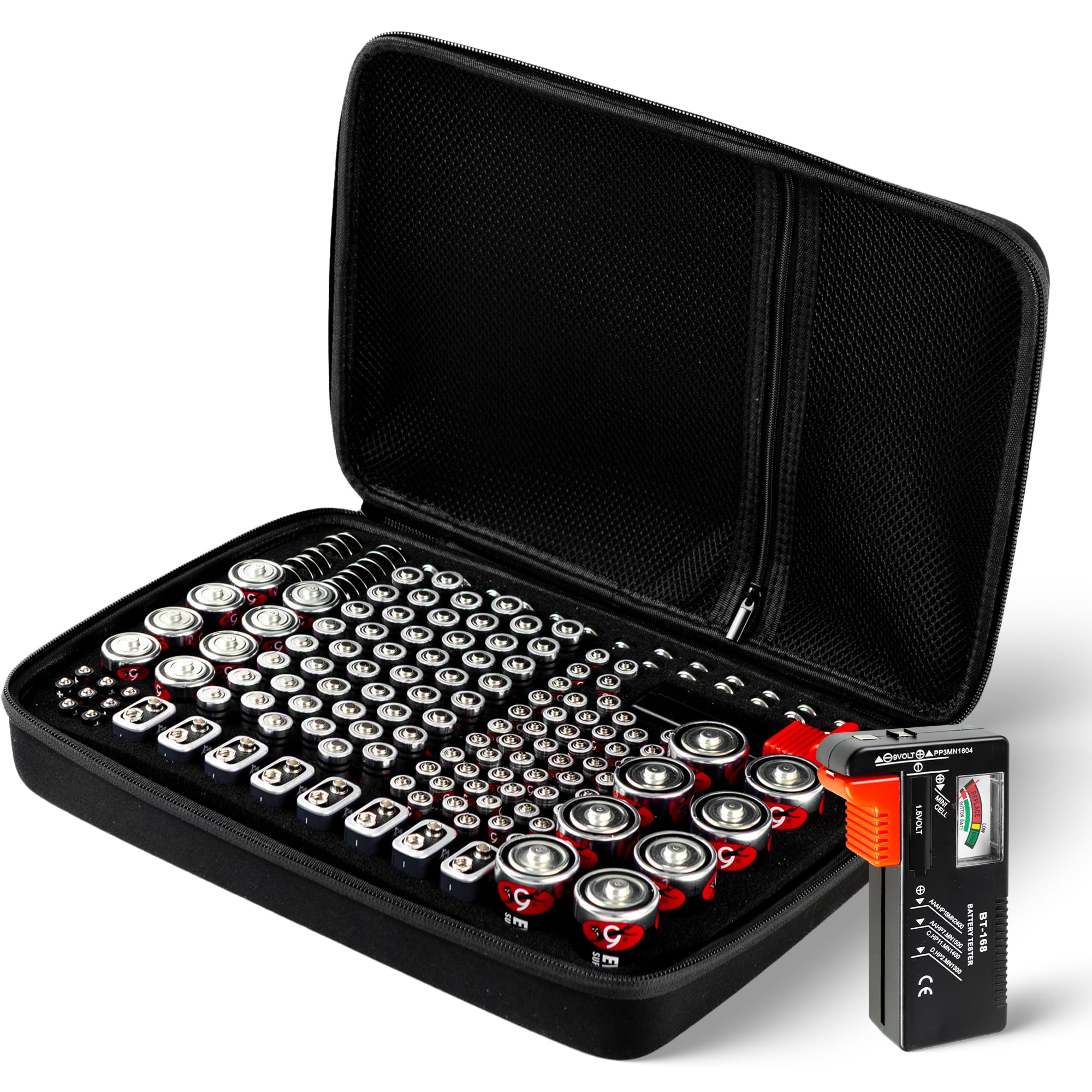 Jolof Store BattBox 166 Battery Case & Tester | Water Resistant Organizer