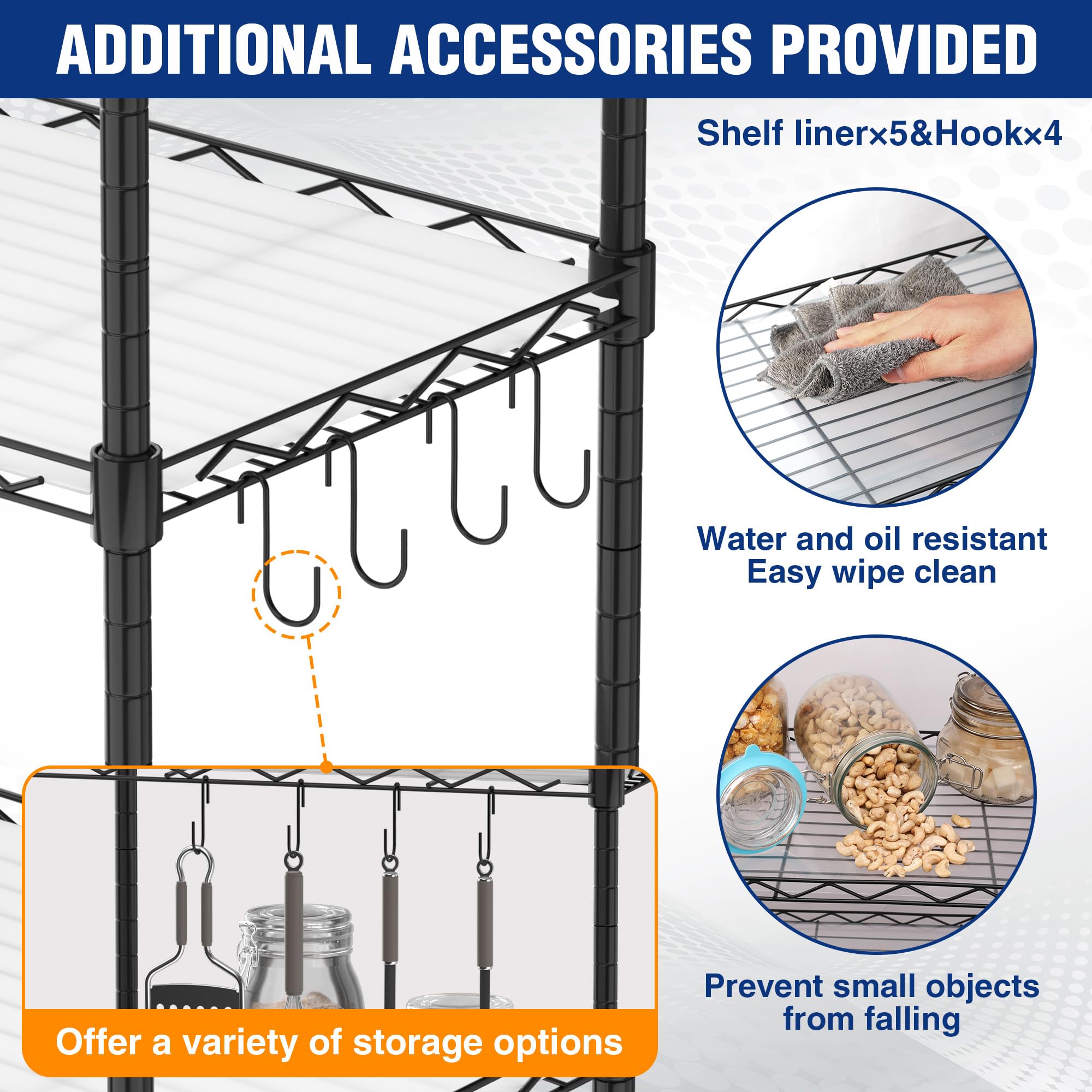 WORKPRO 5-Tier Metal Shelving Unit | Adjustable 250kg Storage Shelf