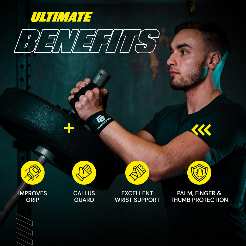 Fit Active Sports Weight Lifting Gloves with Wrist Wraps - Neoprene Grip