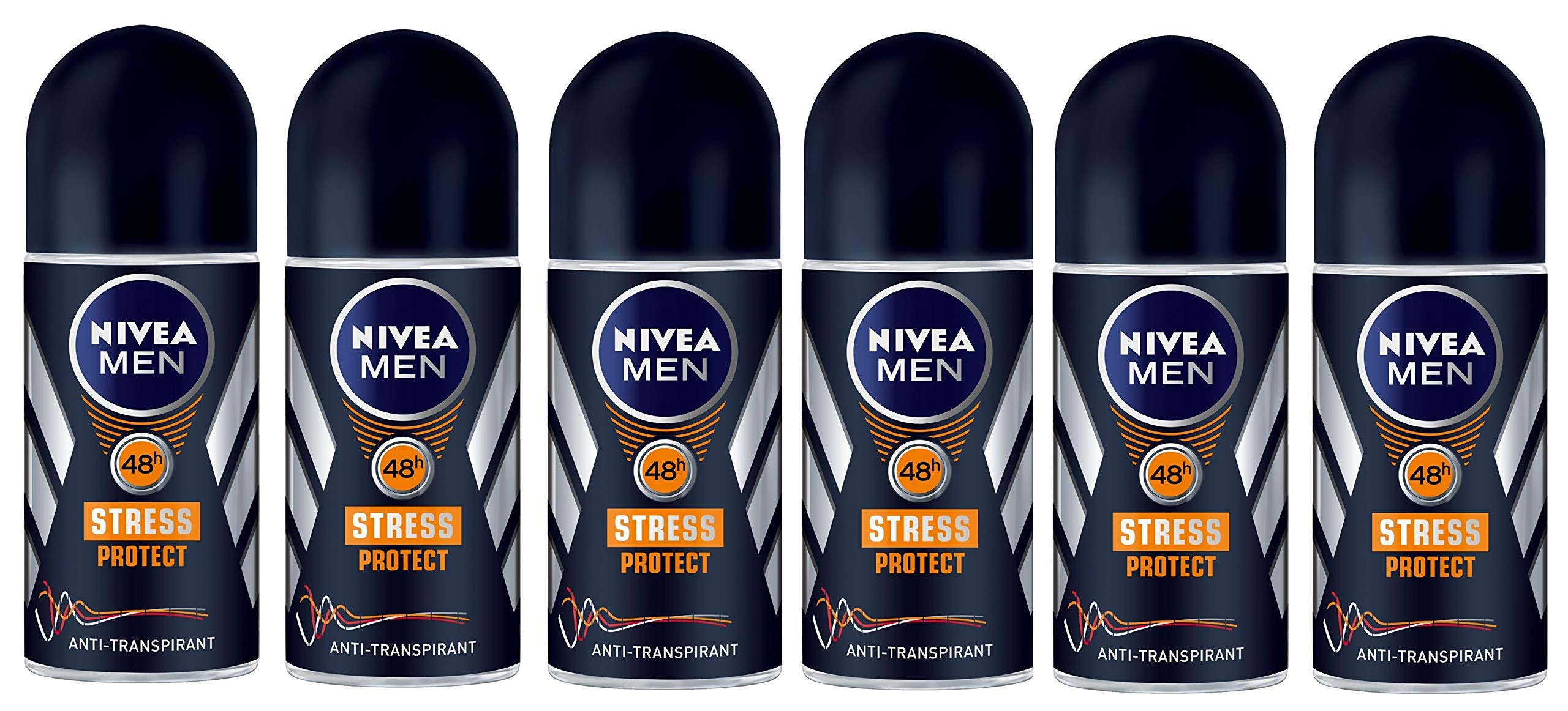 Nivea Men Stress Protect Antiperspirant Roll-On Deodorant - 6 x 50ml