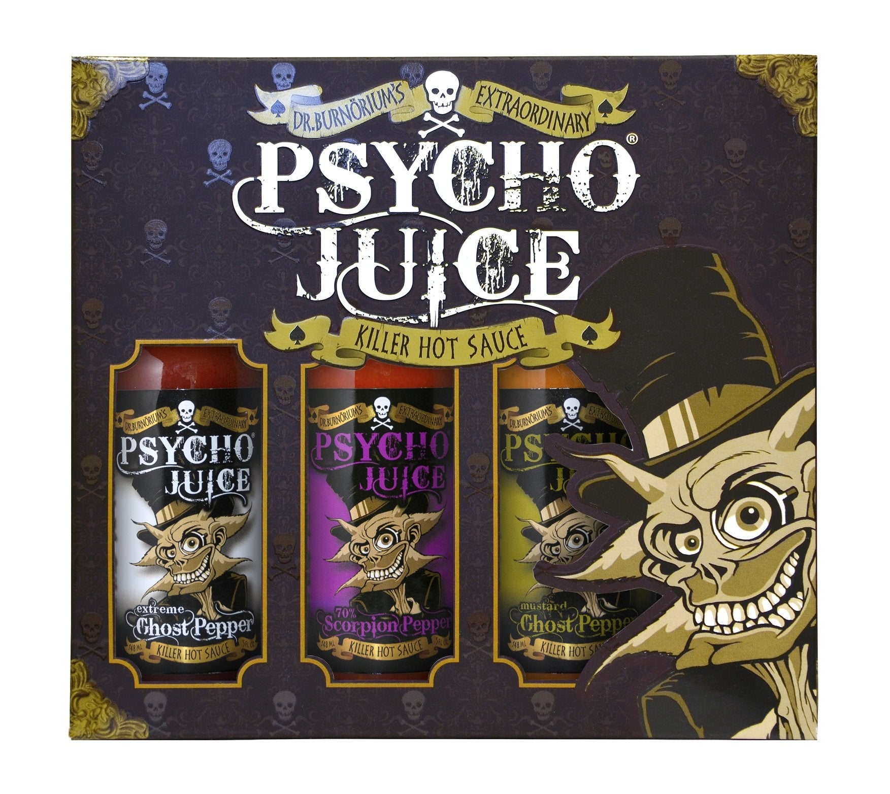 Psycho Juice Extreme Hot Sauce Gift Box – Ghost & Scorpion Pepper Set