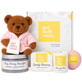 Jolof Store Get Well Soon Care Package - 5pc Spa Pamper Gift Set with Teddy