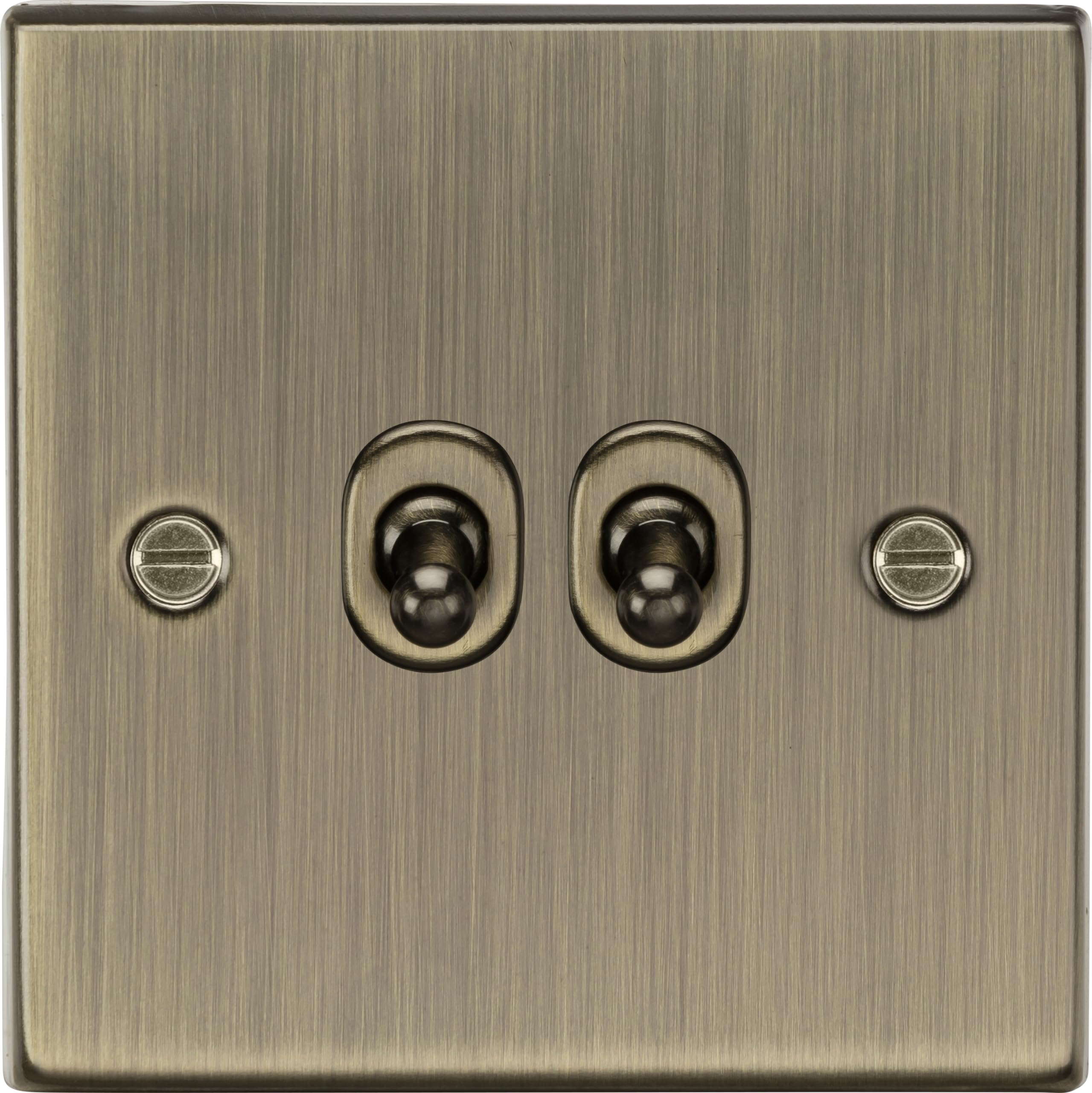 Jolof Store 2 Gang 2 Way Toggle Light Switch | Antique Brass Square Edge