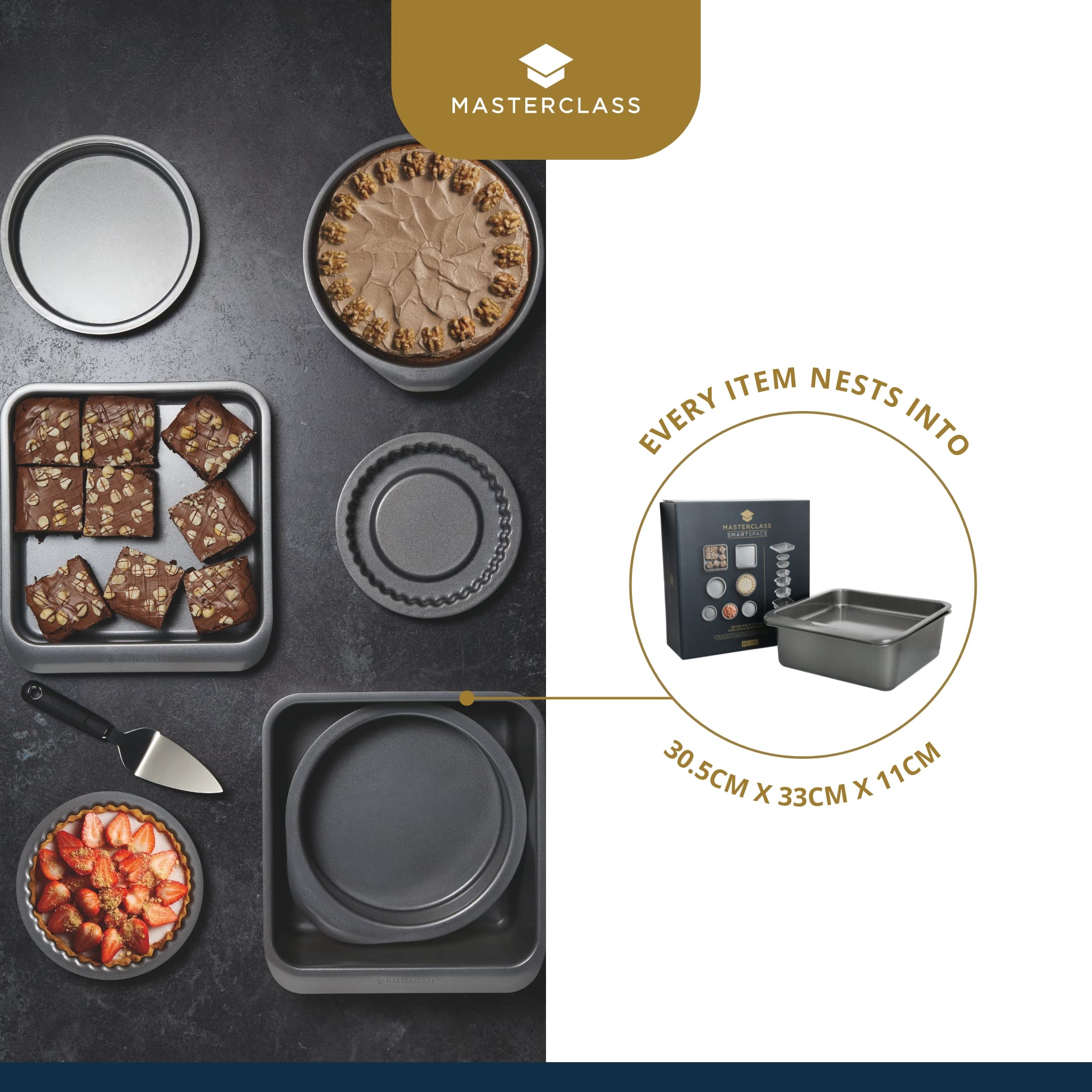 MasterClass 7-Piece Non-Stick Bakeware Set – Stackable Carbon Steel