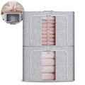 FYTXSZ Clothes Storage Boxes 66L with Metal Frame, Foldable Fabric Storage Bins with Lid and Clear Window - image 1