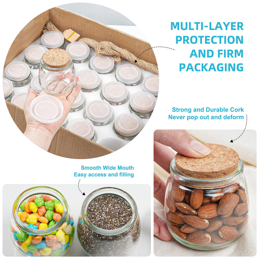 Absovetu 40 Pack Small Glass Jars with Lids | 7oz Mason Jars for DIY Gifts