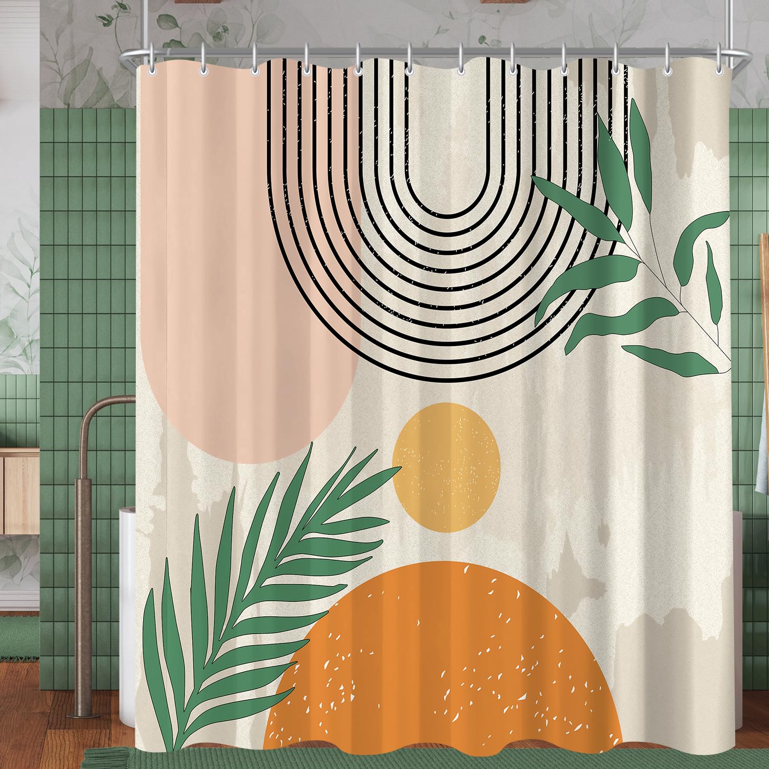 Lerores Boho Shower Curtain – 180x200cm Anti-Mould Weighted Polyester