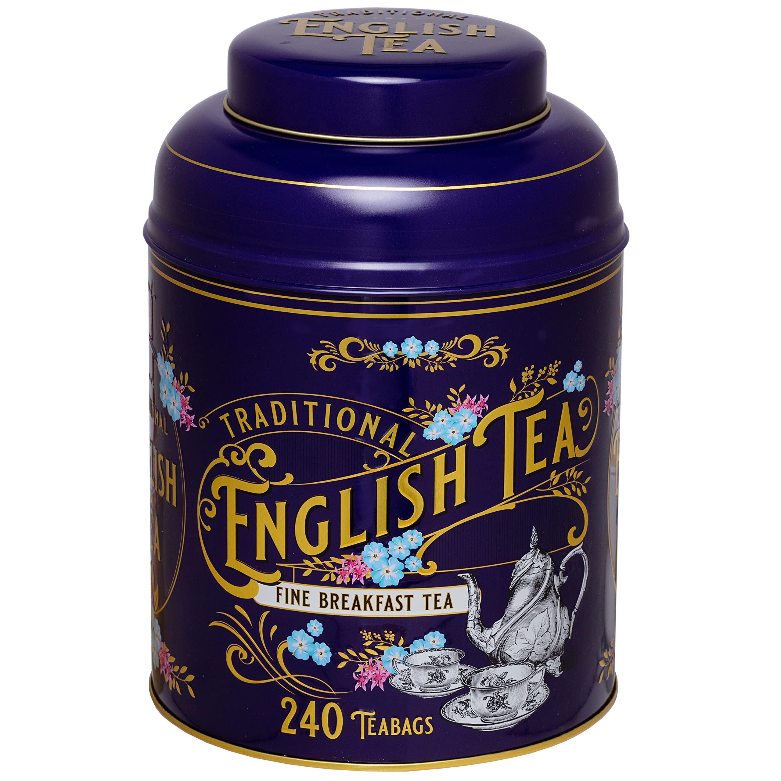 New English Teas English Breakfast Tea - Vintage Victorian Caddy (240ct)