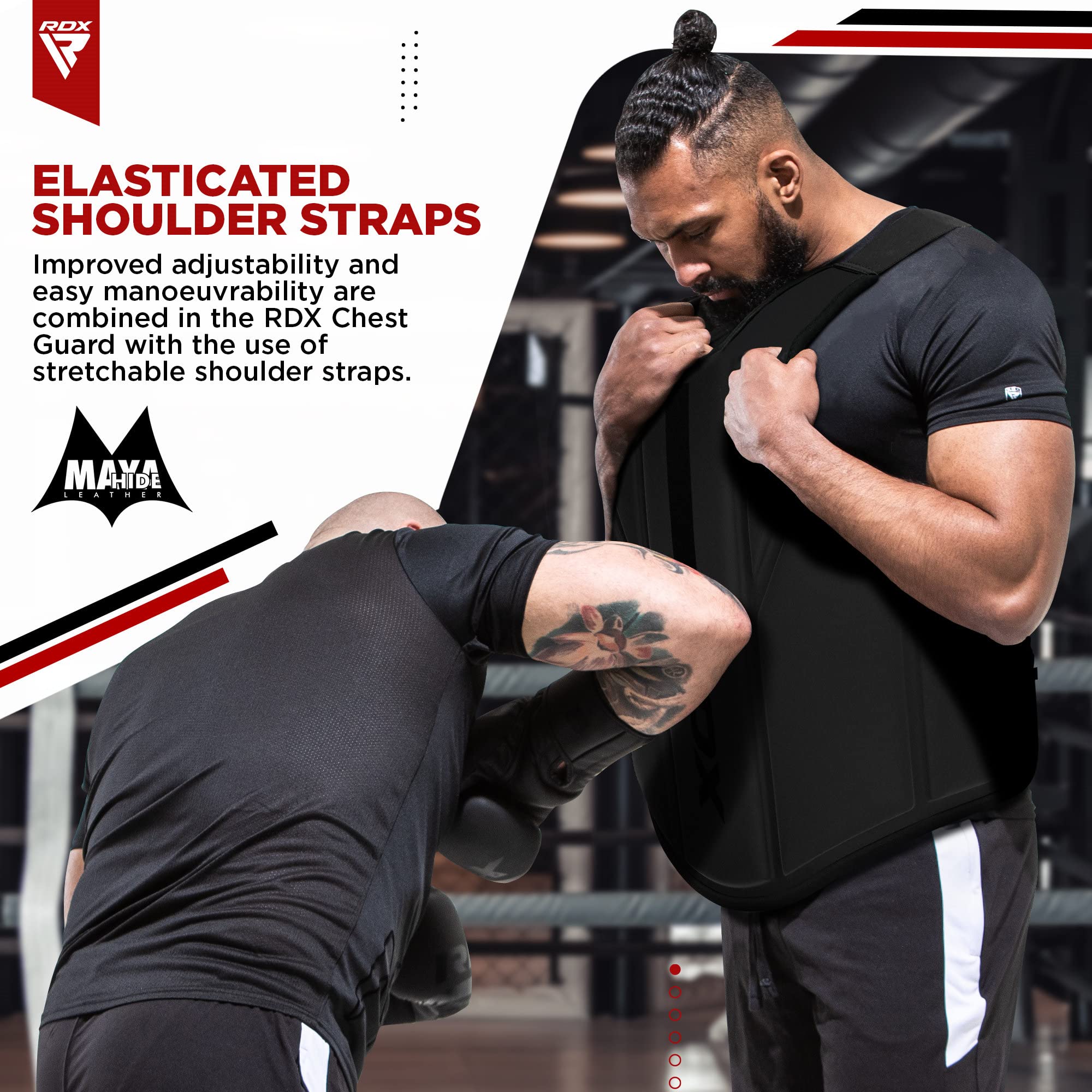 RDX KARA Chest Guard | Maya Hide Leather MMA & Muay Thai Body Protector