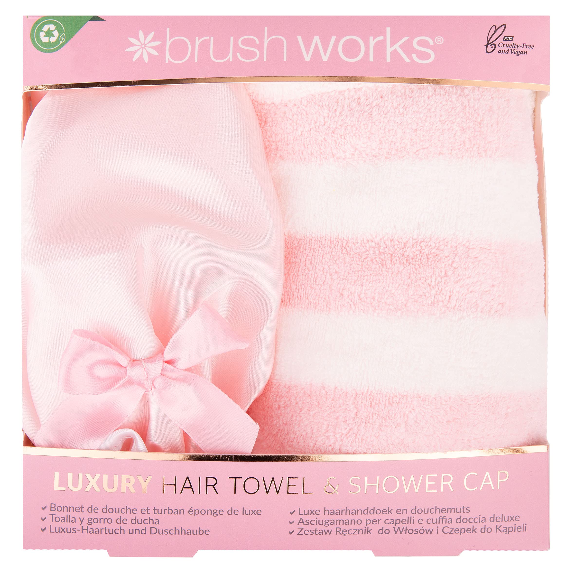 Brushworks Luxury Hair Towel & Shower Cap Set | Microfibre Quick Dry