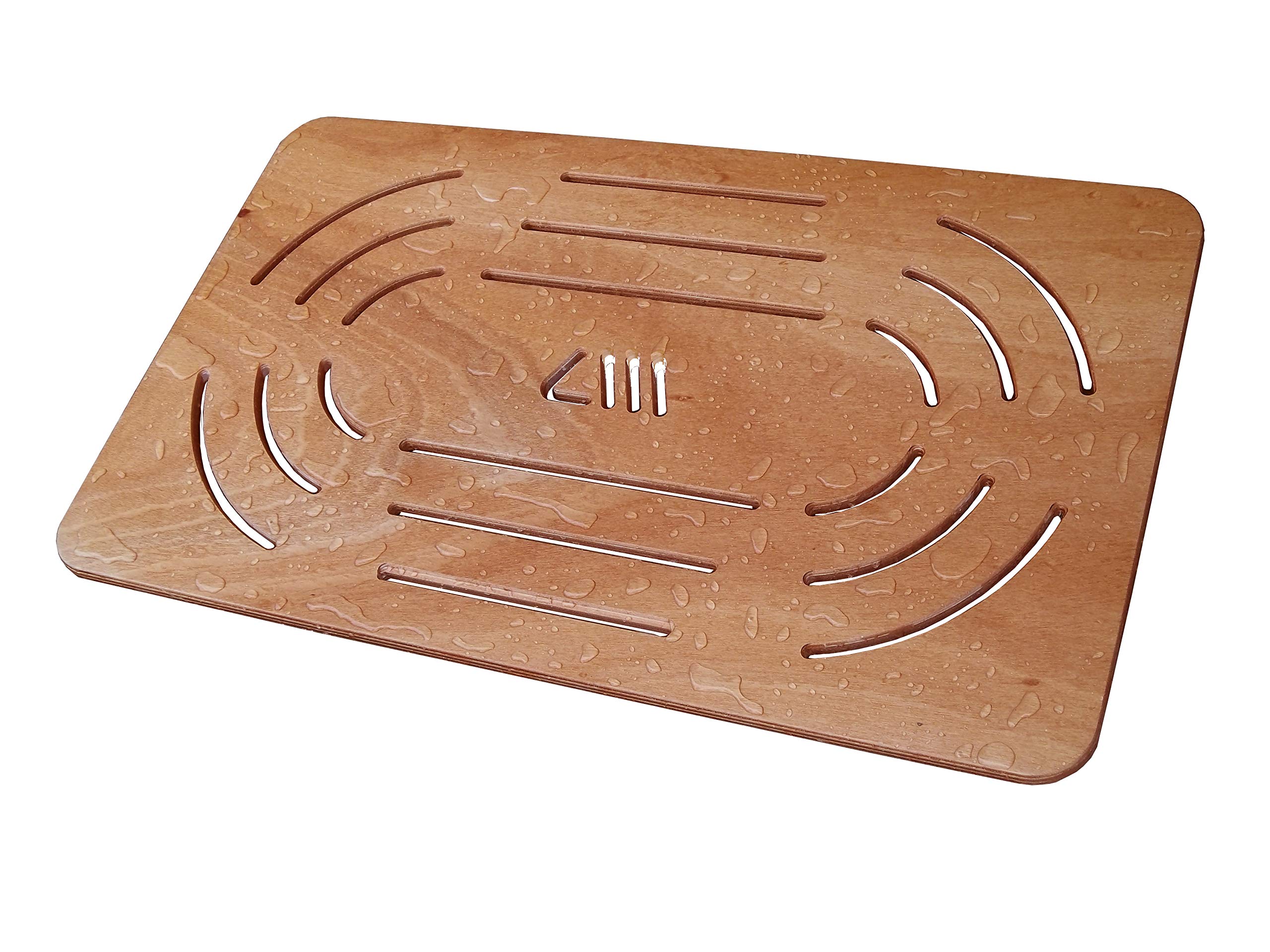 Castelmerlino Marine Plywood Shower Platform - Natural Wood - 96 x 56 cm