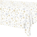 Snowflake Christmas Tablecloths - 2 Pack White Plastic Covers