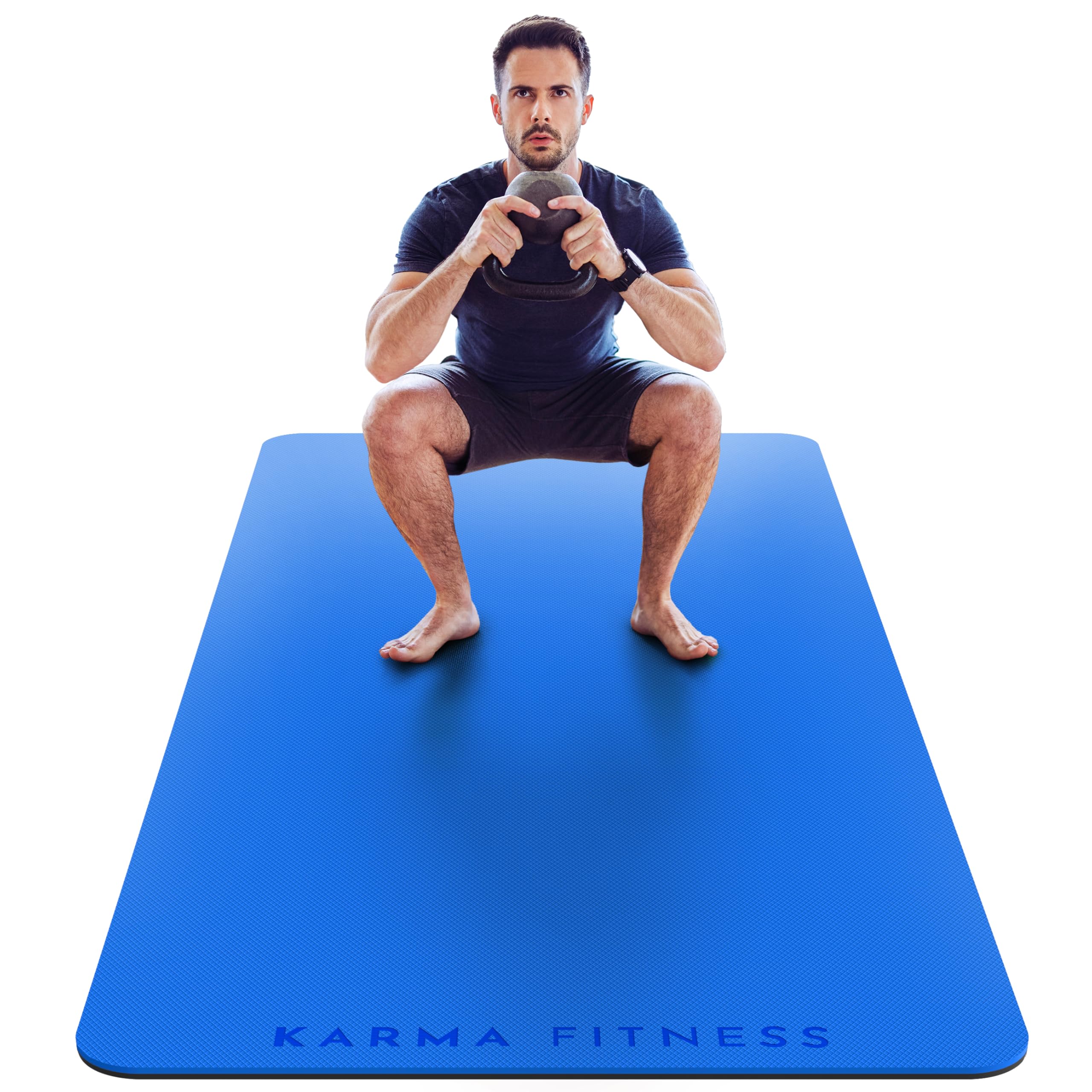 Extra Wide TPE Exercise Mat - 10mm Thick Non-Slip Yoga Mat